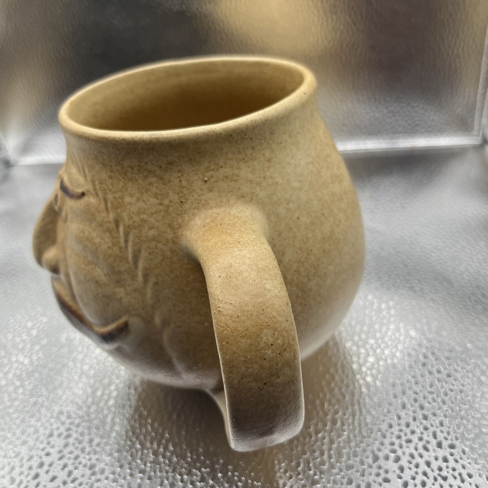 POTTERY CRAFT USA Cup Mustache Man Large Face Mug 1970's - Picture 6 of 16